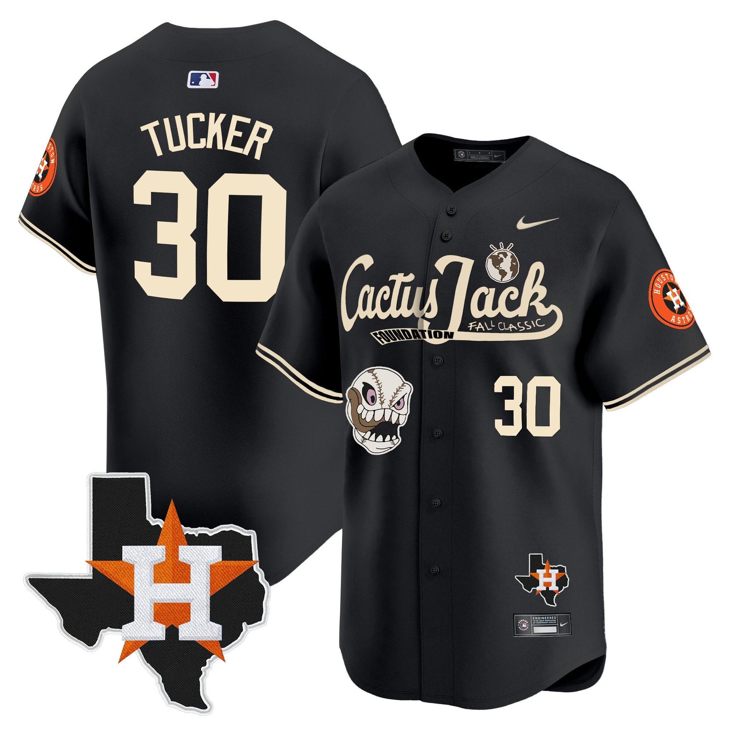 Kyle Tucker 30 Houston Astros Cactus Jack Foundation Fall Classic Limited Jersey - Men