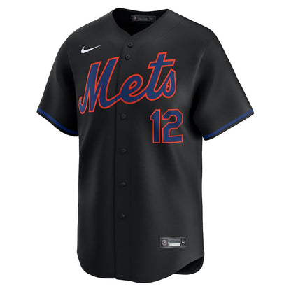 Francisco Lindor 12 New York Mets Alternate Limited Men Jersey - Black