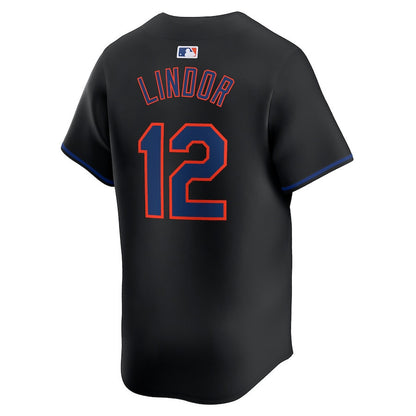 Francisco Lindor 12 New York Mets Alternate Limited Men Jersey - Black