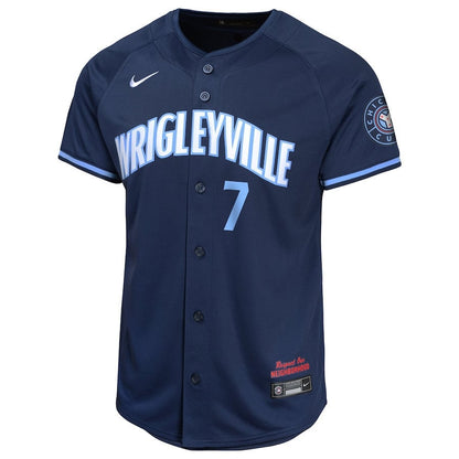 Dansby Swanson 7 Chicago Cubs City Connect Limited YOUTH Jersey - Navy