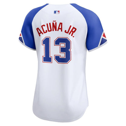 Ronald Acuña Jr. 13 Atlanta Braves City Connect Limited Women Jersey - White