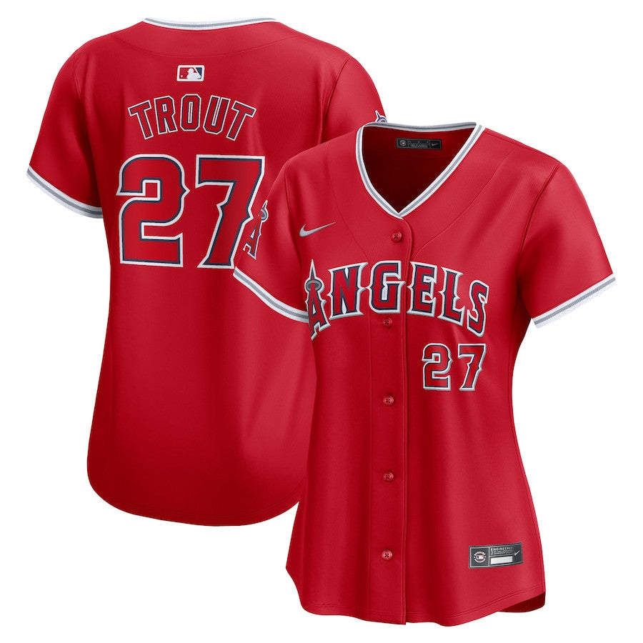 Mike Trout 27 Los Angeles Angels Alternate Limited Women Jersey - Red