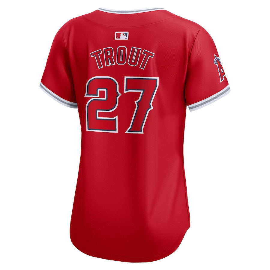 Mike Trout 27 Los Angeles Angels Alternate Limited Women Jersey - Red