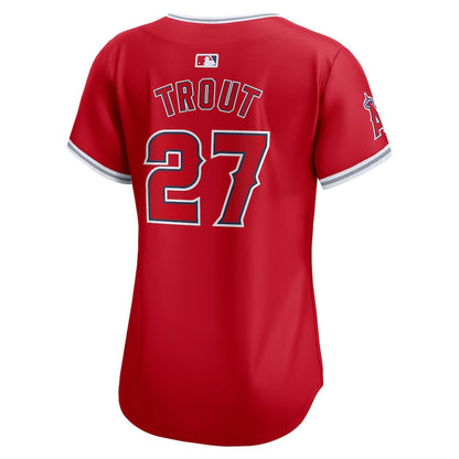 Mike Trout 27 Los Angeles Angels Alternate Limited Women Jersey - Red