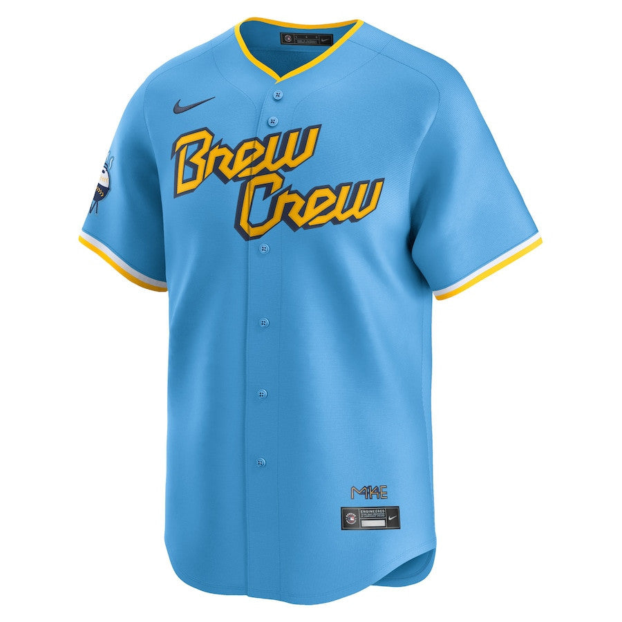 Christian Yelich 22 Milwaukee Brewers City Connect Limited Men Jersey - Powder Blue