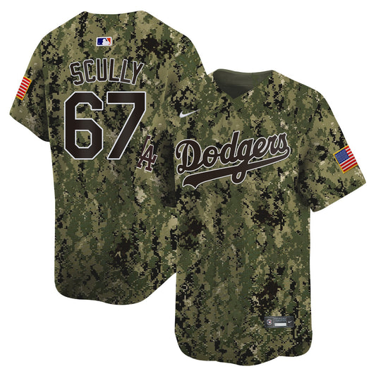 Vin Scully 67 Los Angeles Dodgers USMC Alternate Limited Men Jersey - Woodland
