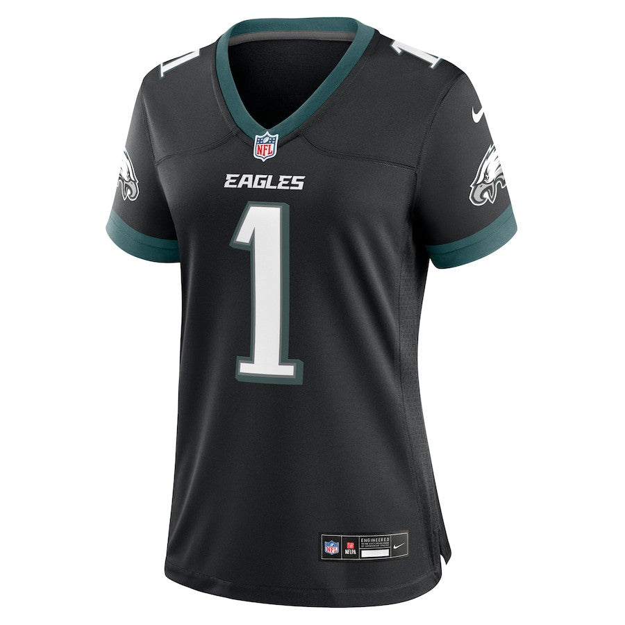 Jalen Hurts 1 Philadelphia Eagles Alternate Game Women Jersey - Black