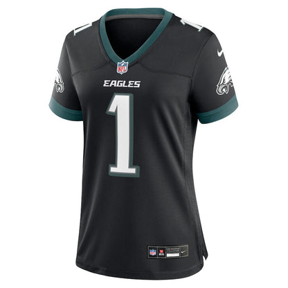 Jalen Hurts 1 Philadelphia Eagles Alternate Game Women Jersey - Black