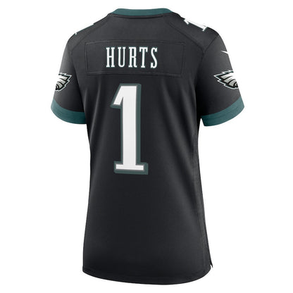Jalen Hurts 1 Philadelphia Eagles Alternate Game Women Jersey - Black