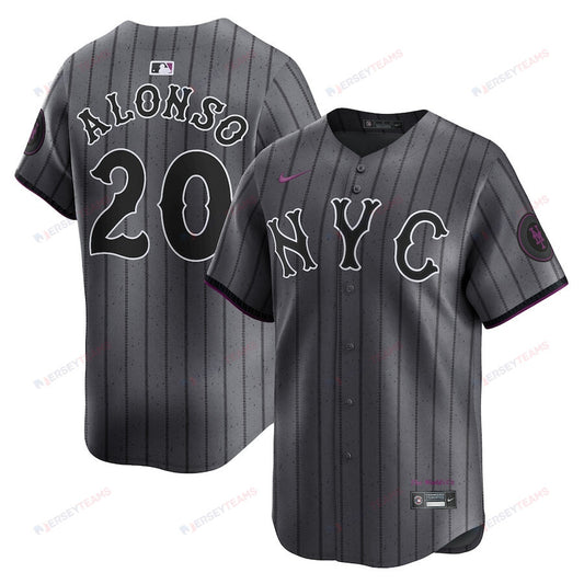 Pete Alonso 20 New York Mets 2024 City Connect Limited Men Jersey - Graphite