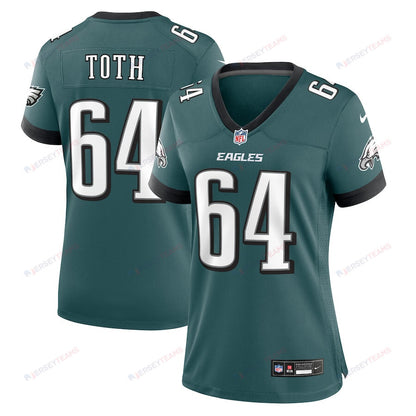 Brett Toth 64 Philadelphia Eagles Women Game Jersey - Midnight Green