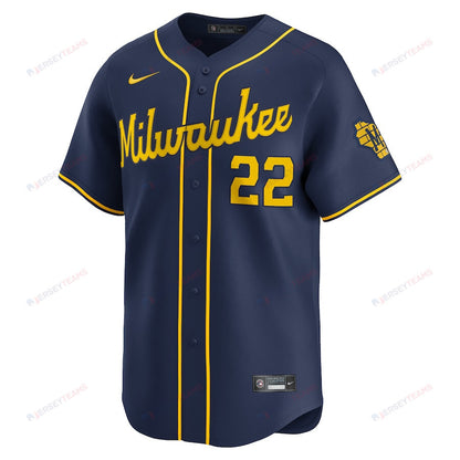 Christian Yelich 22 Milwaukee Brewers Alternate Limited Men Jersey - Navy