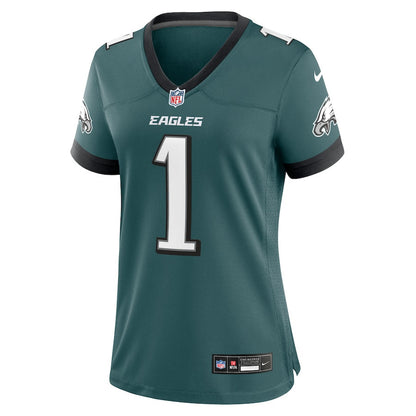 Jalen Hurts 1 Philadelphia Eagles Game Women Jersey - Midnight Green