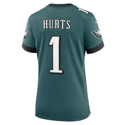 Jalen Hurts 1 Philadelphia Eagles Game Women Jersey - Midnight Green