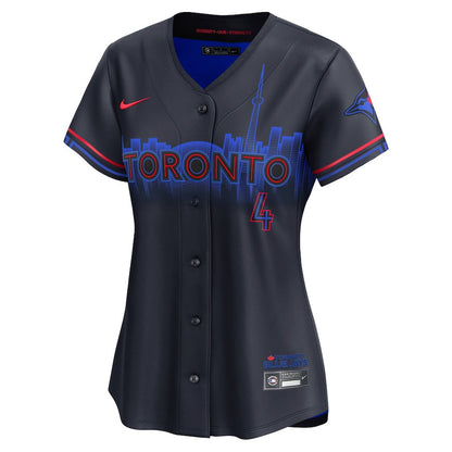 George Springer 4 Toronto Blue Jays 2024 City Connect Limited Women Jersey - Navy