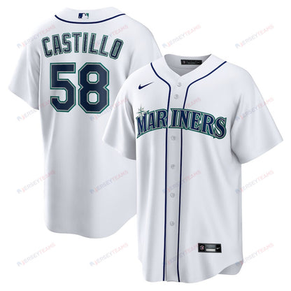 Luis Castillo 58 Seattle Mariners Home Men Jersey - White