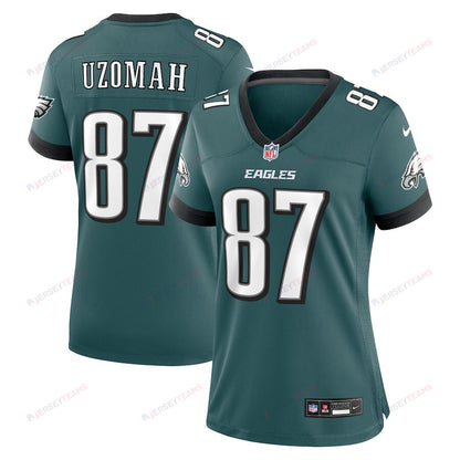 C.J. Uzomah 87 Philadelphia Eagles Women Team Game Jersey - Midnight Green