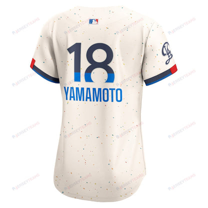 Yoshinobu Yamamoto 18 Los Angeles Dodgers 2024 City Connect Limited Women Jersey - Cream