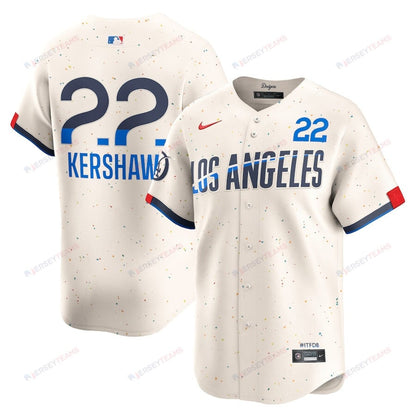 Clayton Kershaw 22 Los Angeles Dodgers 2024 City Connect Limited Men Jersey - Cream