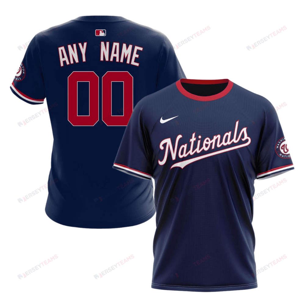 Washington Nationals 2024/25 Alternate Kits Custom AOP T-Shirt - Navy