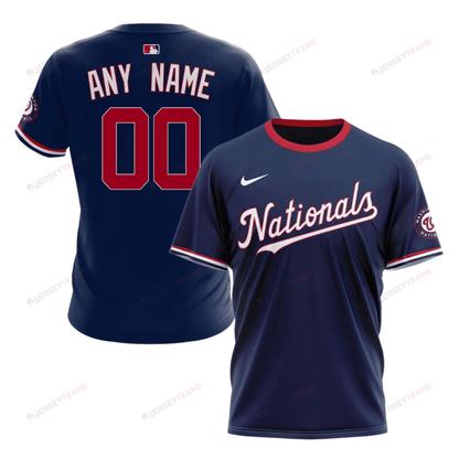 Washington Nationals 2024/25 Alternate Kits Custom AOP T-Shirt - Navy