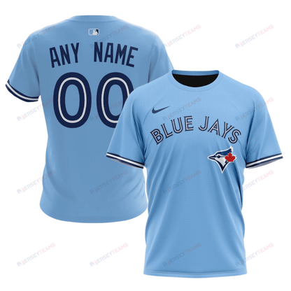 Toronto Blue Jays 2024/25 Alternate Kits Custom AOP T-Shirt - Sky Blue