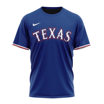 Texas Rangers 2024/25 Alternate Kits Custom AOP T-Shirt - Blue