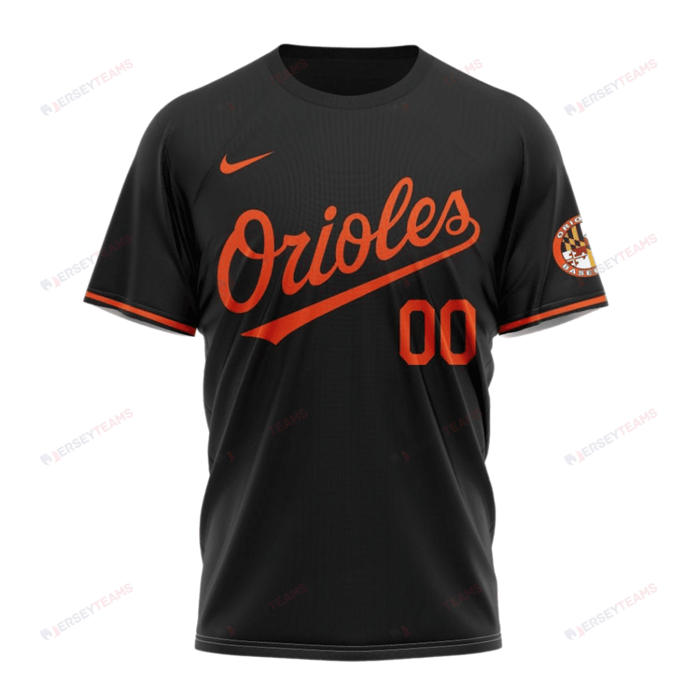 Baltimore Orioles 2024/25 Alternate Kits Custom AOP T-Shirt - Black
