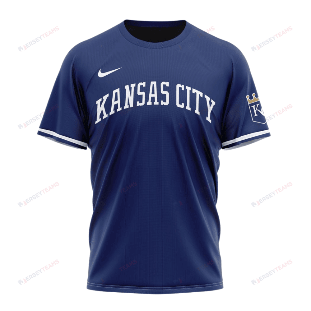 Kansas City Royals 2024/25 Alternate Kits Custom AOP T-Shirt - Blue