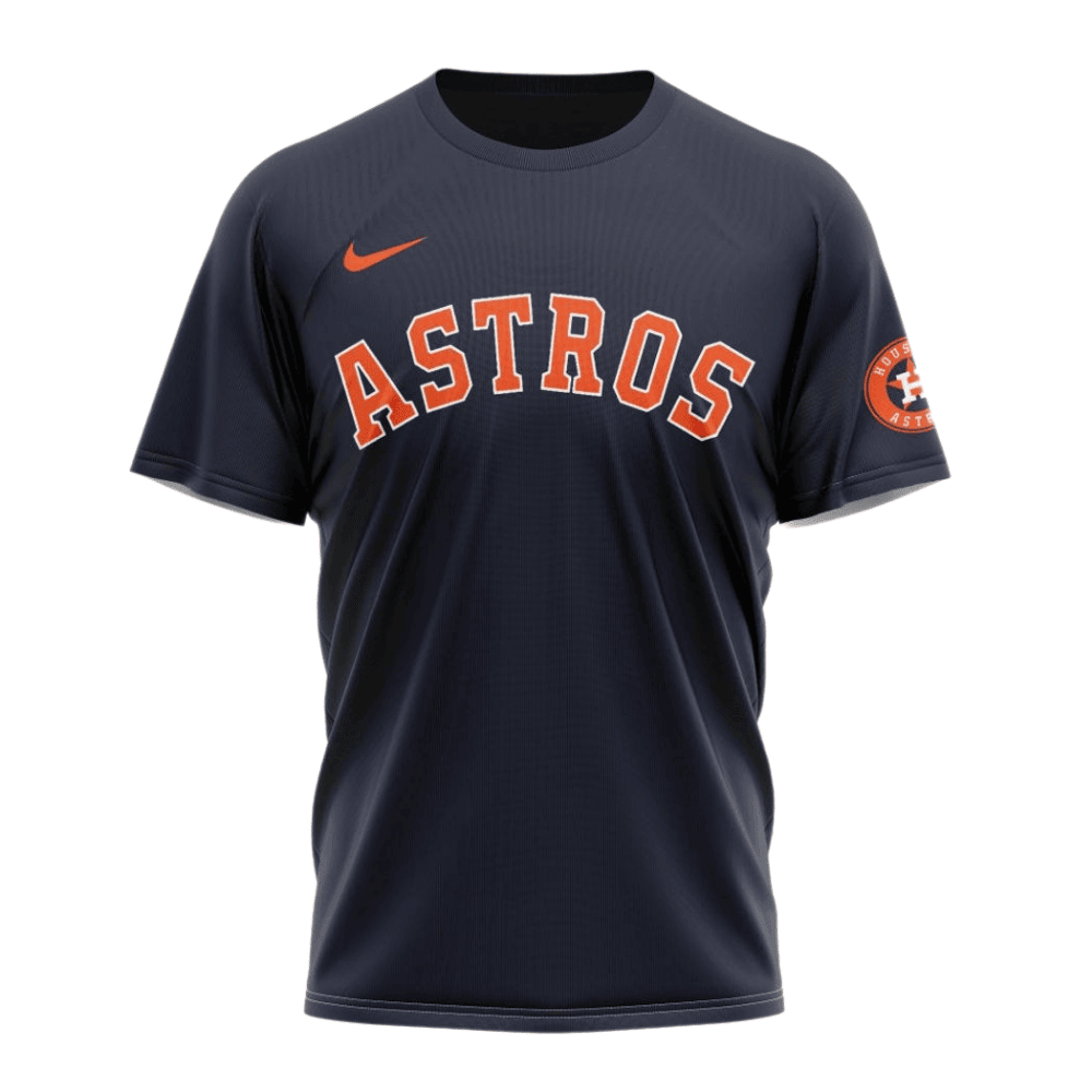 Houston Astros 2024/25 Alternate Kits Custom AOP T-Shirt - Navy