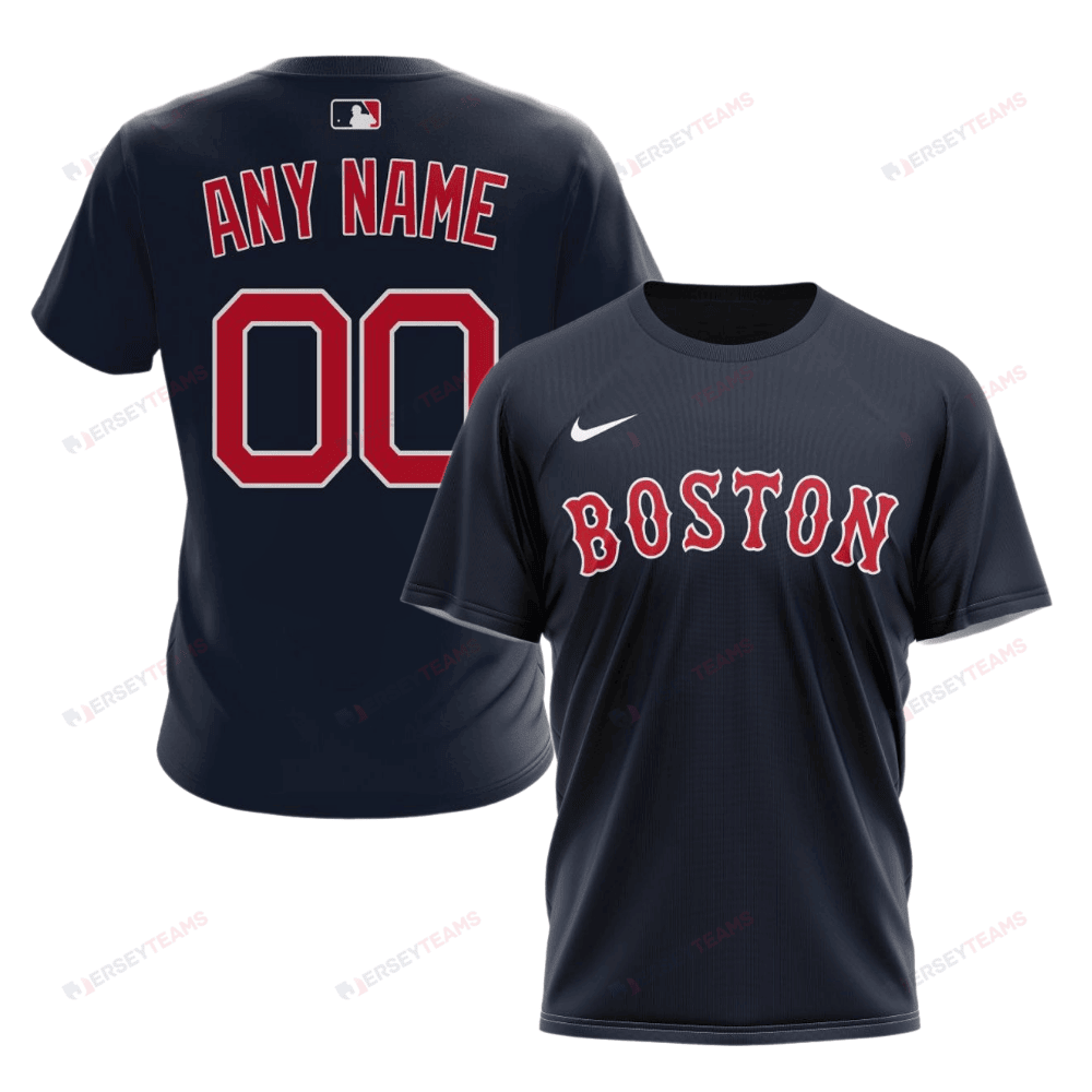 Boston Red Sox 2024/25 Alternate Kits Custom AOP T-Shirt - Navy