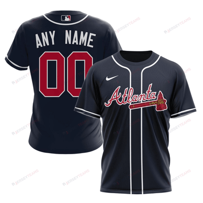 Atlanta Braves 2024/25 Alternate Kits Custom AOP T-Shirt - Navy