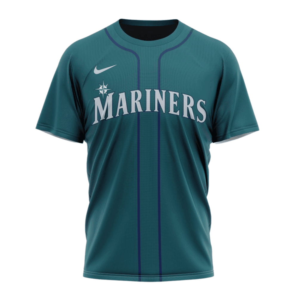 Seattle Mariners 2024/25 Alternate Kits Custom AOP T-Shirt - Aqua