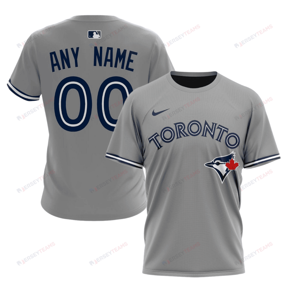 Toronto Blue Jays 2024/25 Road Kits Custom AOP T-Shirt - Gray