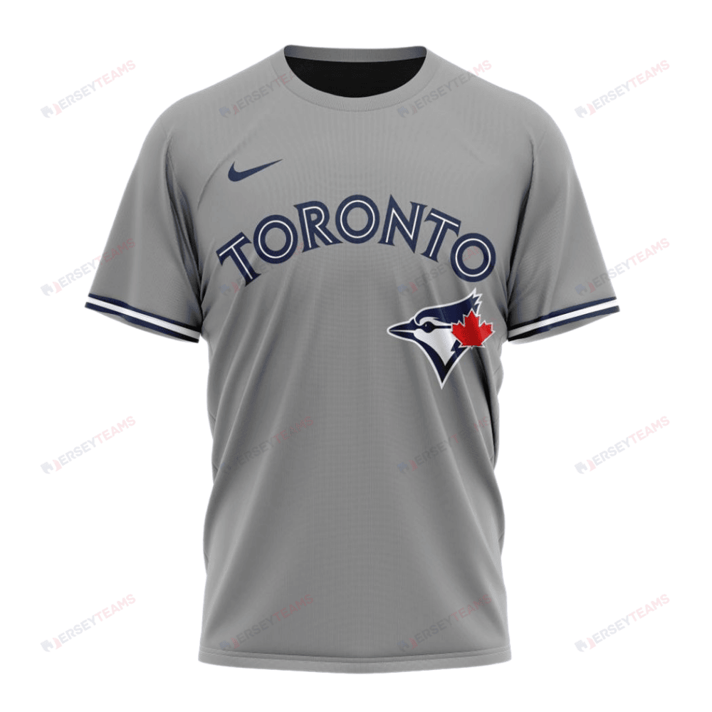 Toronto Blue Jays 2024/25 Road Kits Custom AOP T-Shirt - Gray