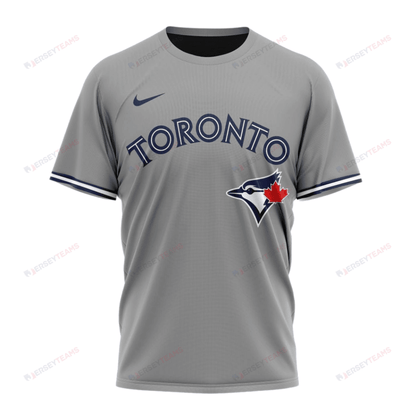 Toronto Blue Jays 2024/25 Road Kits Custom AOP T-Shirt - Gray