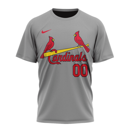 St. Louis Cardinals 2024/25 Road Kits Custom AOP T-Shirt - Gray