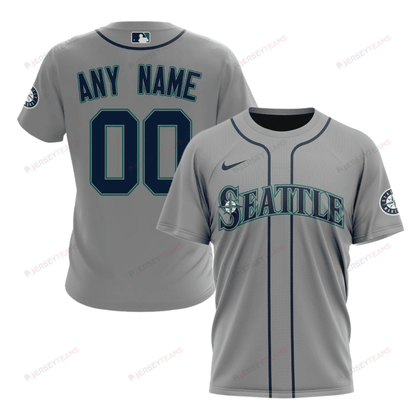 Seattle Mariners 2024/25 Road Kits Custom AOP T-Shirt - Gray