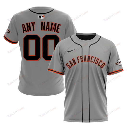 San Francisco Giants 2024/25 Road Kits Custom AOP T-Shirt - Gray
