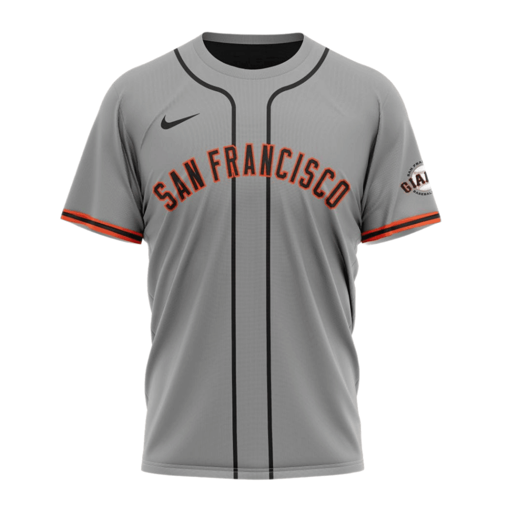 San Francisco Giants 2024/25 Road Kits Custom AOP T-Shirt - Gray