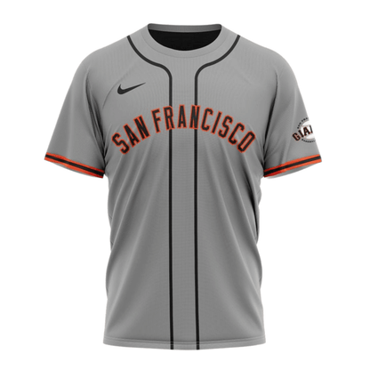 San Francisco Giants 2024/25 Road Kits Custom AOP T-Shirt - Gray