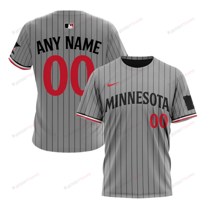 Minnesota Twins 2024/25 Road Kits Custom AOP T-Shirt - Gray