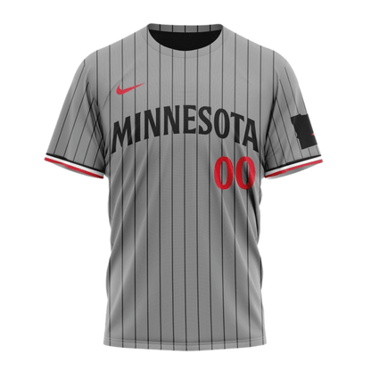 Minnesota Twins 2024/25 Road Kits Custom AOP T-Shirt - Gray