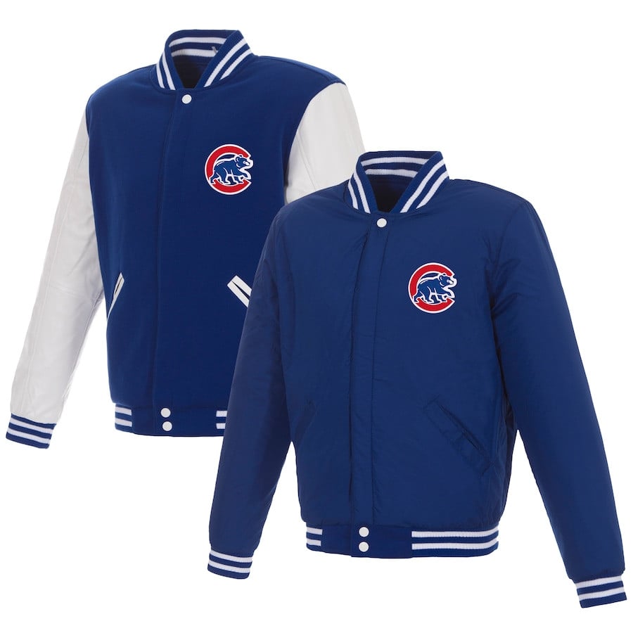 Chicago Cubs Reversible Fleece Full-Snap Jacket - Men's Royal