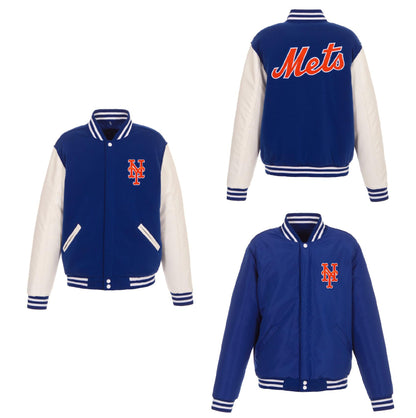 New York Mets Reversible Fleece Full-Snap Jacket - Men's Royal