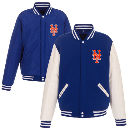 New York Mets Reversible Fleece Full-Snap Jacket - Men's Royal