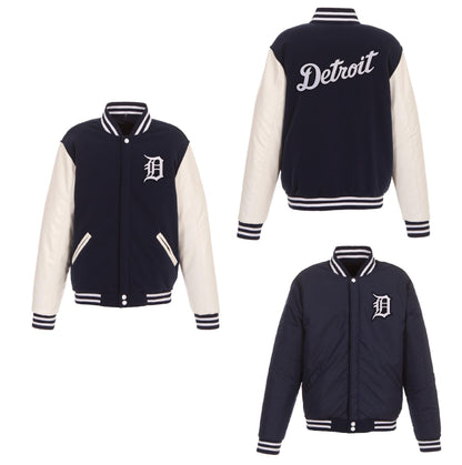 Detroit Tigers Reversible Fleece Full-Snap Jacket - Men's Navy