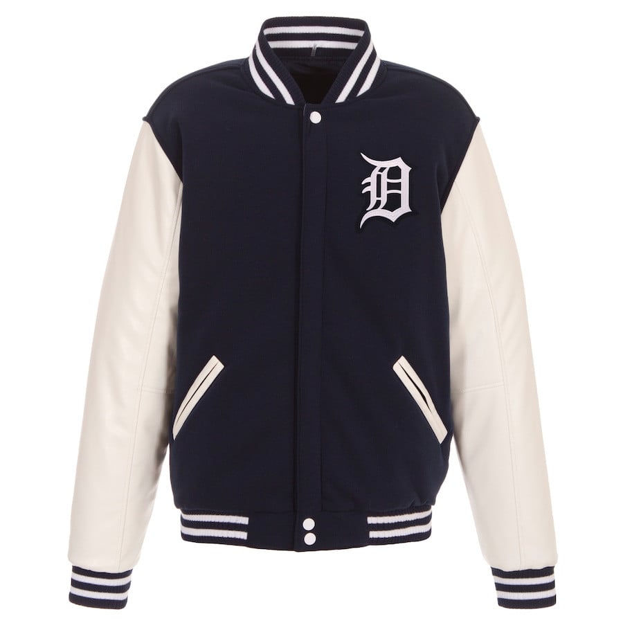 Detroit Tigers Reversible Fleece Full-Snap Jacket - Men's Navy