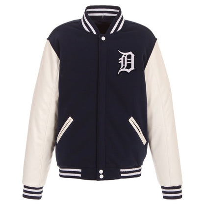 Detroit Tigers Reversible Fleece Full-Snap Jacket - Men's Navy