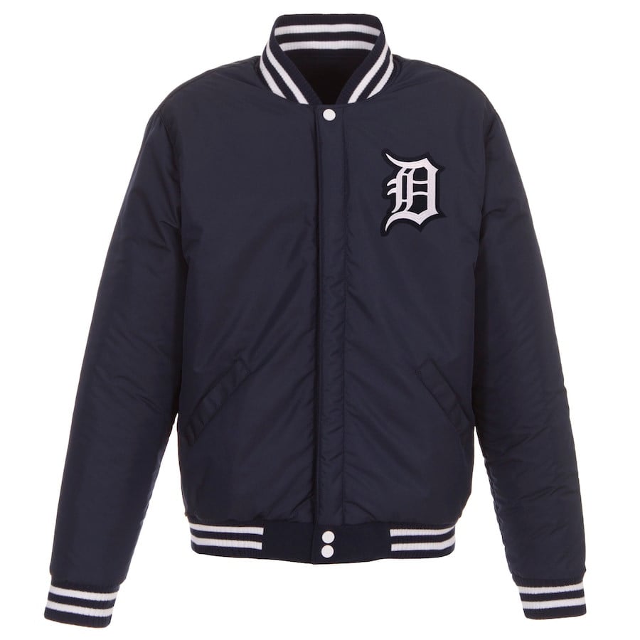 Detroit Tigers Reversible Fleece Full-Snap Jacket - Men's Navy